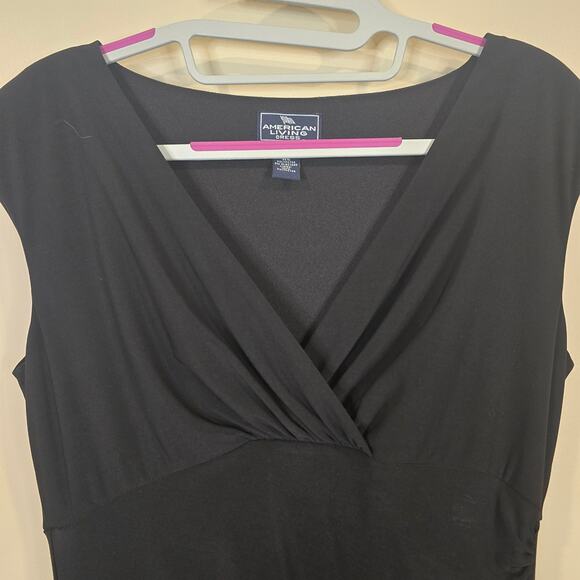 Women's American Living Dress Black V-Neck Sleeveless Sheath Dress | Size 10 - Picture 4 of 8